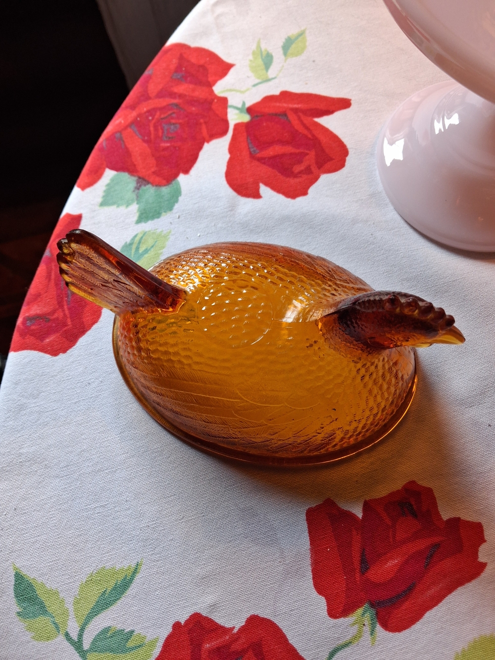 Indiana Glass Amber Hen on Nest Top Only - Picture 5 of 5